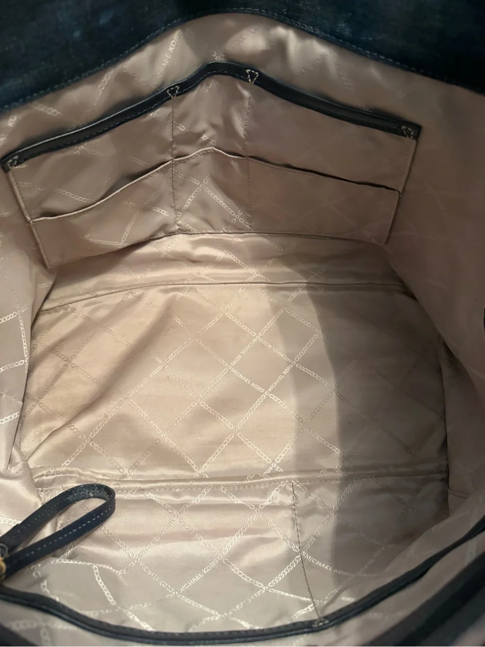 Michael Kors Two-Tone Denim Tote in Dark Blue and Light Blue